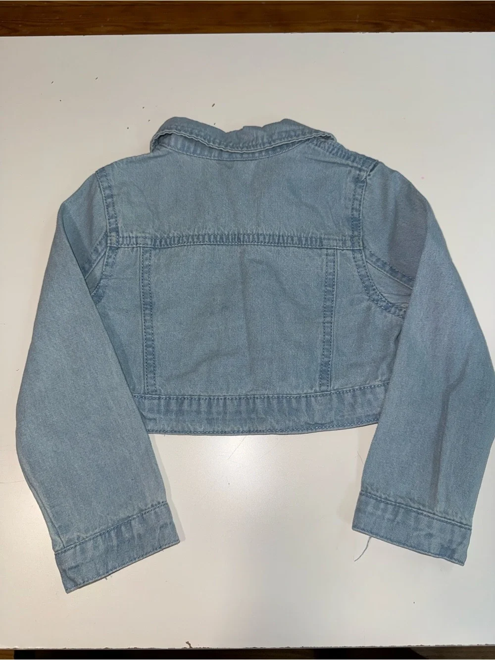 Little Lass Light Blue Denim Jacket with Rhinestone Heart
